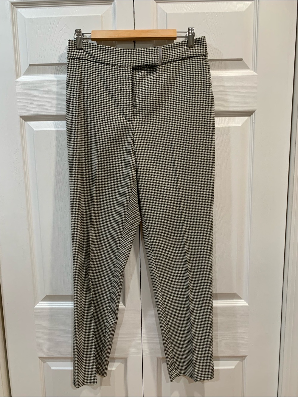 Reiss Black & White Houndstooth Tailored Trousers